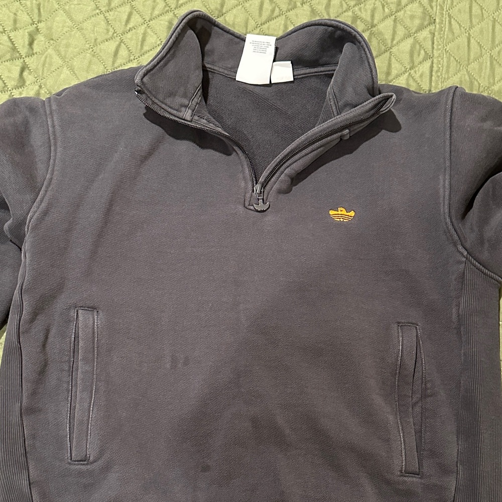 Adidas Heavyweight Shmoofoil 1/4 Zip Sweatshirt - Carbon Black